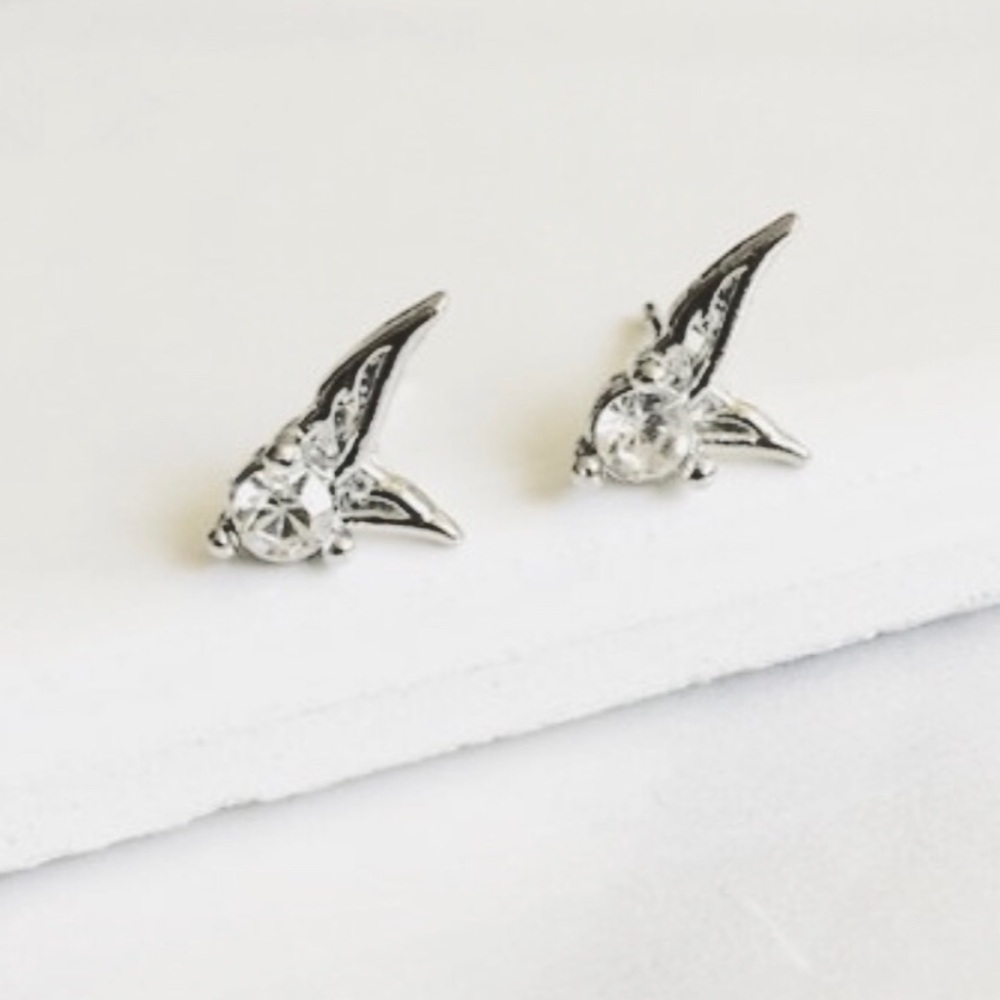 ✨Tiny Angel Wings Earrings, Crystal Earrings✨